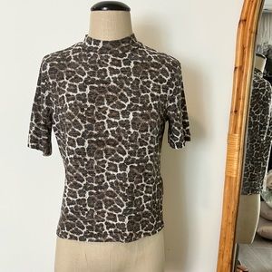 Zara Short Sleeve Animal Print Tee